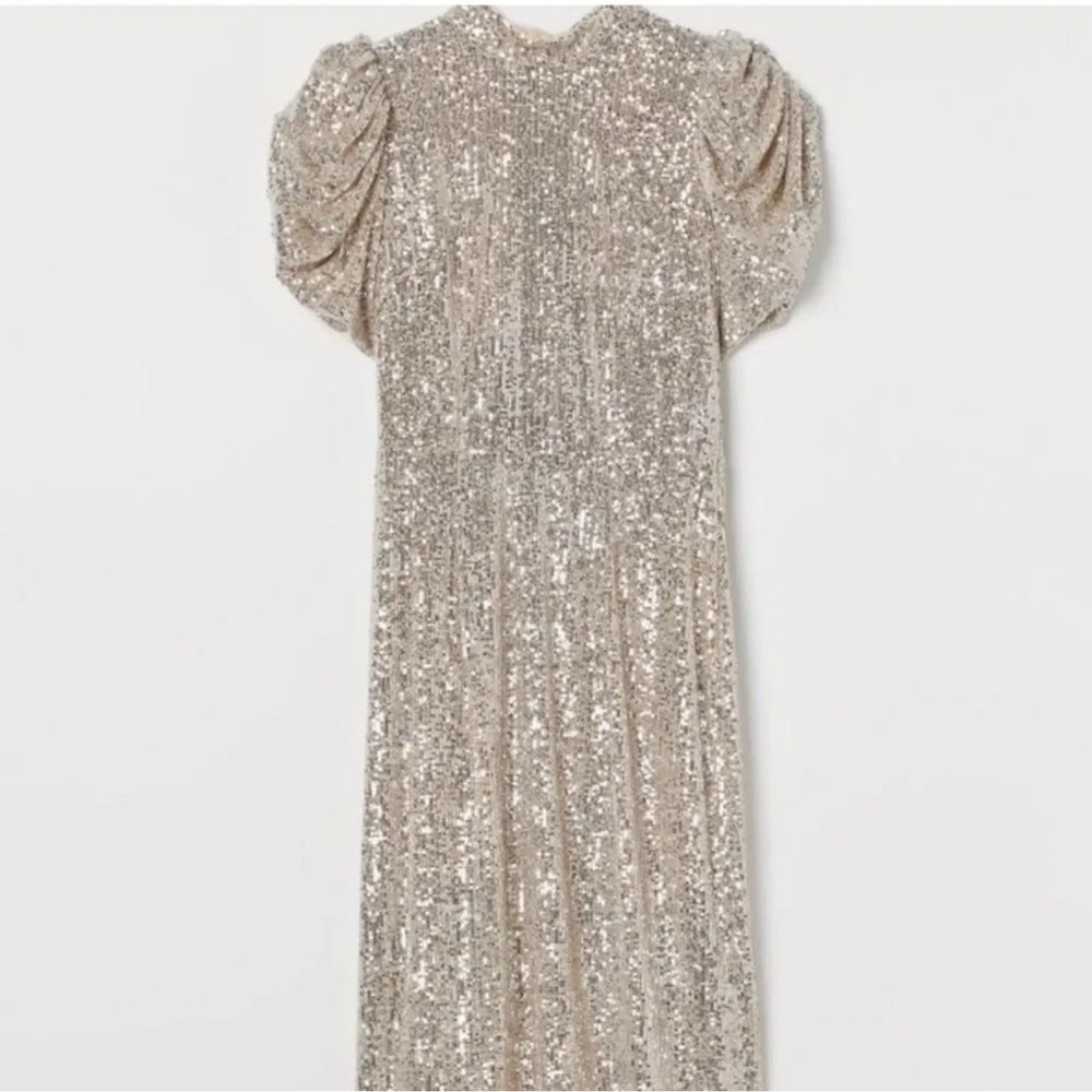 H&M Limited Edition Party Sequined Puff-Sleeved Dress NWT - Picture 3 of 3